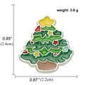 Cartoon Christmas tree enamel brooch pin with stars and colorful ornaments 2.4cm - Decorated Christmas Tree Style (A00429)