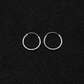 Orecchini a cerchio in argento minimalisti con finitura lucida e design classico - Taglia 15/Diametro 15mm / Argento