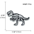 Zinc alloy T-Rex skeleton enamel lapel pin in black and white finish, size 3.0x2.0cm - Large T-Rex Skeleton