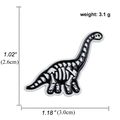 Cartoon dinosaur skeleton enamel brooch pin with 2.6cm by 3.0cm size measurement - Theropod Skeleton