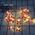 Ghirlanda luminosa a LED Babbo Natale con scatola batteria per decorazione natalizia - 1m 10-LED (Modello 2AA) / Babbo Natale