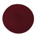 Close-up detail of dark red knitted wool beret showing premium texture and circular weave - M (56-58cm) / Burgundy