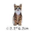 Bestickter orangefarbener Katzen-Aufbügler für DIY-Kleidung, Größe 2.2 x 6.2cm - C-Orangefarbene Katze (2.2 * 6.2cm)