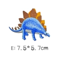 Detailreicher Dino-Stickaufnäher in Blau und Gelb, Abmessung 7.5x5.7cm für Kleidung - E-Blauer Stegosaurus (7.5 * 5.7cm)