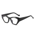 Modern geometric black full frame glasses with anti-blue light coating lenses - Black Frame Clear Lens
