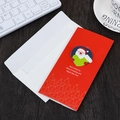 3D Santa Claus pop-up Christmas card with white envelope on a dark wooden desk - Red Santa Claus