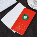 Red 3D Christmas card with gold reindeer motif and matching white envelope set - Red Wreath