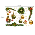 Detail view of 70x50cm Christmas wall stickers with gold bells and festive ornaments - 50x70cm