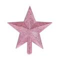 Sparkling pink glitter star topper for Christmas trees with a hollow secure base - 20cm Pink