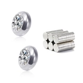 Orecchini magnetici in acciaio al titanio argento con zircone blu per orecchie non forate - 8mm / Bianco Trasparente