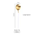 Cucchiaio da cena grande in acciaio inox 304 bianco e oro con dimensioni di 21,5cm - Cucchiaio da Tavola Bianco Oro (Grande)