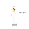 Piccolo cucchiaio in acciaio inox 304 rosa e oro, lunghezza 13 cm per tavola elegante - Cucchiaino da Tè Rosa Oro (Piccolo)