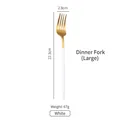 Forchetta in acciaio inossidabile bianco e oro, dimensioni 22,3 cm per 2,8 cm - Forchetta da Tavola Bianco Oro (Grande)