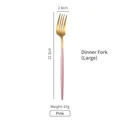 Forchetta da tavola in acciaio inox rosa e oro con manico ergonomico 22,3 cm - Forchetta da Tavola Rosa Oro (Grande)