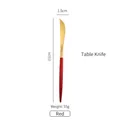 Moderno coltello da tavola rosso e oro in acciaio inox 304 con lunghezza di 21cm - Coltello da Tavola Rosso Oro