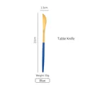 Coltello da tavola in acciaio inox 304 oro e blu, stile moderno e minimalista - Coltello da Tavola Blu Oro