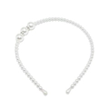 Detail of white faux pearl headband with large beads and sparkling rhinestone spacers - 3 Large Pearls (Deluxe Edition)