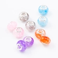 DIY charm bracelet kit featuring ten colorful glass crystal beads with silver metal rings - Mixed Color Transparent Beads No.14 / 10 Pieces Pack