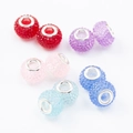 Colorful glitter glass beads with silver metal core for DIY snake chain bracelets - Mixed Color Glitter Beads No.12 / 10 Pieces Pack