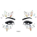 Luminous AB resin holographic face jewel sticker with teardrop and round crystal designs - Y0001 Face Gems