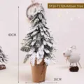 Mini albero di Natale con fiocchi di neve realistici e base in carta kraft rustica 40cm - Mini Albero ST16-T272A (40CM)