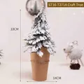 Mini albero di Natale innevato da 33cm con base in juta per decorazione festiva - Mini Albero ST16-T271A (33CM)