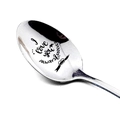 Cucchiaio in acciaio inox a manico lungo inciso con I Love You Always & Forever su bianco - I love you ALWAYS & FOREVER