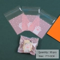 Pink cat paw self-adhesive candy bags 7x7cm for Christmas snacks 95 pieces - Cat Paw