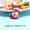 Snowman Christmas stocking resin accessory with glitter, size 2.6cm x 2.4cm for DIY craft - Red Sock Snowman