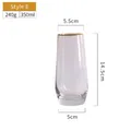Minimalistische lichtpaarse glazen vaas Stijl E met een elegante goudkleurige rand - Stijl E (Gouden Rand)