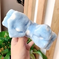 Detail of light blue polka dot coral fleece headband for skincare and makeup routines - 2# Light Blue White Polka Dots