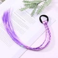 Purple and pink gradient ponytail hair extension tie with braided synthetic strands - 6# Purple Braid