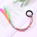 Colorful gradient braided wig hair ties with decorative beads for children - 7# Colorful Braid With Hearts