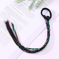 Elastico per capelli con trecce sintetiche nere e neon multicolore intrecciate - 9# Treccia Nera Con Corda Colorata