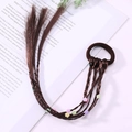 Elastico per capelli marrone scuro con trecce a fiori colorati per acconciature - 20# Treccia Marrone Con Piccoli Fiori