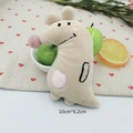 Macro shot of 10cm plush mouse doll with soft beige fur and pink decorative accents - Dumb Mouse (Original DIY Version)