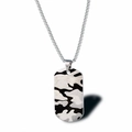 Collana hip hop con piastrina militare mimetica e catena in acciaio inossidabile per uomo - Motivo Camouflage (Lunghezza Catena 60cm)