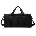 Large black fitness travel bag with shoe compartment and adjustable shoulder straps - Large / Black