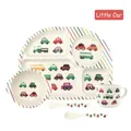 5-piece bamboo fiber children's tableware set with cartoon car pattern in white finish - Car