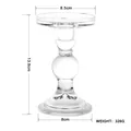 Transparent modern glass candle holder featuring a classic 13.8cm roman pillar design - Large / Clear