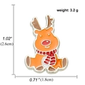 Cartoon reindeer enamel brooch with red scarf and dimensions 1.02x0.71 inches - Fawn Style (A00427)