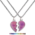 Matching angel wing heart necklaces for best friends with color-changing temperature effect - Best Friend Couple Necklace