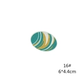 Detailed view of 6x4.4cm oval embroidery patch with green and gold abstract thread patterns - 16# Planet Patch