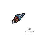 Detail of cartoon rocket embroidery patch with 6.3x2.5cm size and precise black stitching - 11# Small Rocket Patch