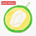 Absorbent cartoon Hami Melon round hand towel with hanging loop for kitchen cleaning - Hami Melon