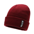 Berretto invernale in maglia termica per uomo e donna in rosso bordeaux con logo - Taglia unica / Borgogna