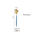 Piccolo cucchiaio in acciaio inossidabile 304 oro e blu con misure di 13 cm - Cucchiaino da Tè Blu Oro (Piccolo)
