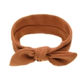 Bandeau bébé marron en tissu gaufre avec un grand nœud papillon décoratif - Marron (Texture Bulle)