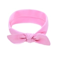 Pink waffle texture baby headband with elastic bunny ear bow for girls hair styling - Pink (Bubble Texture)
