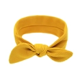 Yellow waffle texture headband for toddlers with a cute rabbit ear bow design - Yellow (Bubble Texture)